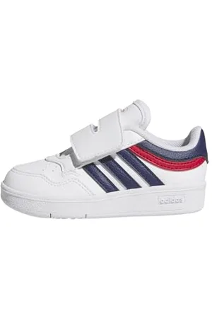 adidas Unisex Baby Hoops 4.0 Shoes Schuhe, FTWR White/Dark Blue/Better Scarlet, 23 EU