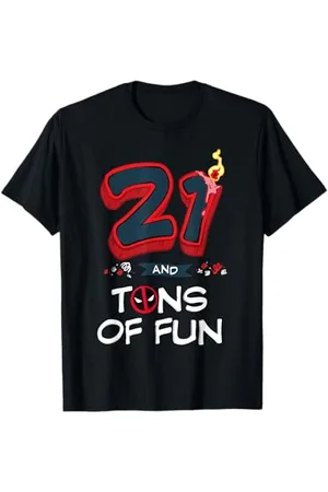 Marvel Deadpool 21st Birthday Party "21 and Tons of Fun" T-Shirt
