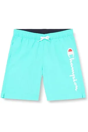 Champion Jungen Legacy Icons Beachshorts B-Crinkle Taslon Contrast Logo Badehose, , 9-10 Jahre