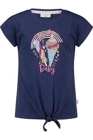 Salt & Pepper BY KIDS PARK Mädchen Knoten Detail und EIS Pailletten Print T-Shirt, , 116/122 cm
