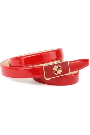 Anthoni Crown Damen Roter Lackledergürtel R4RPE01L Gürtel, 75