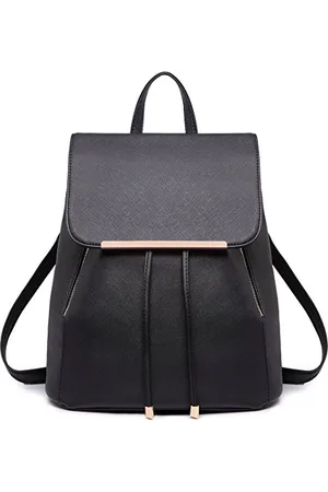MISS LULÙ Rucksack Damen Kunstleder Rucksack Damen Elegant Rolltop Rucksack Damen Tunnelzug-Design Cityrucksack Tasche Schulrucksäcke