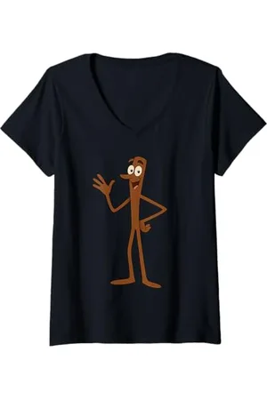 Nature Damen Lustiges Design T-Shirt mit V-Ausschnitt