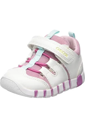 Geox Baby-Mädchen B IUPIDOO Girl First Walker Shoe, White/Rose, 18 EU