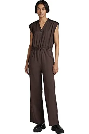 G-Star RAW Damen Wide Leg V-Neck Jumpsuit, , M