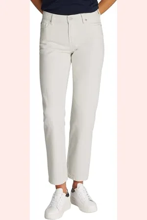 Tommy Hilfiger Damen Jeans Hose Classic Straight Ecru Weites Bein, Weiß (Ecru), 28W/30L