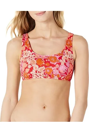 Amazon Damen Bauchfreies Schwimmoberteil mit U-Ausschnitt, , 46