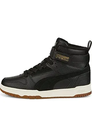 PUMA RBD Game WTR Jr Sneaker, Black Black Team Gold, 35.5 EU