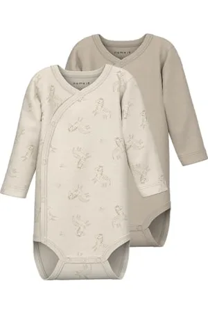 NAME IT Baby Unisex Nbnbody 2P Ls Wrap Zebra Noos, Numeric_62 (2er Pack)