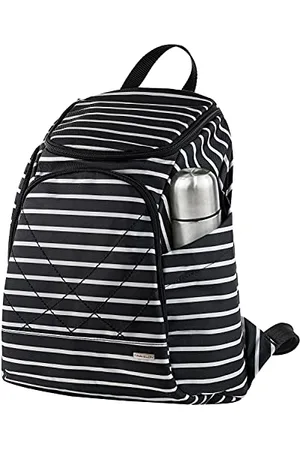 Travelon Anti-Diebstahl-Rucksack, Schwarz mit weißen Streifen, Einheitsgröße, Laptop