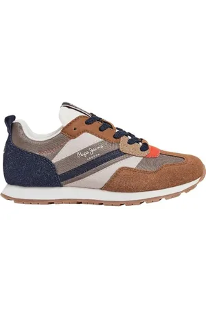 Pepe Jeans Jungen Foster Print B Sneaker, Braun (Tobacco Brown), 7
