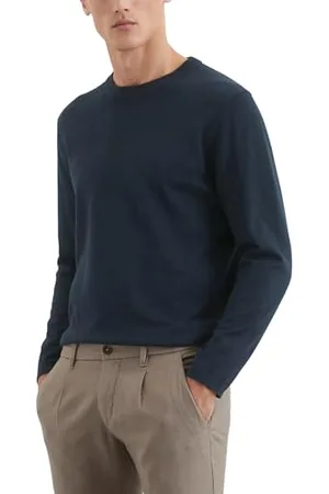 Marc O’ Polo Marc OߴPolo Herren Pullover aus Bio-Baumwolle mit Rundhalsausschnitt, Blau (Dark Navy), L