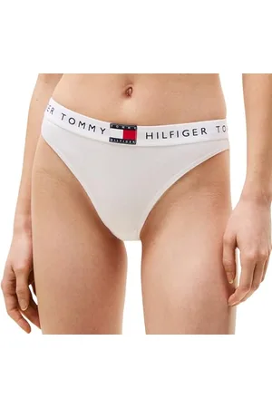 Tommy Hilfiger Damen Slip Bikini Form Classic mit Logobund, Weiß (White), M