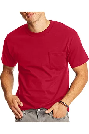 Hanes Herren Heavyweight Pocket T-Shirt, Beefy-T Full-Cut Cotton Pocket Tee für Männer, Crewneck T-Shirt für Männer, 1er oder 2er Pack, , XL