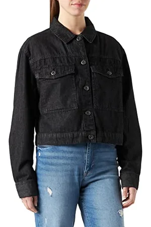 Urban classics Damen TB4378-Ladies Short Oversized Denim Jacket Jacke, , S