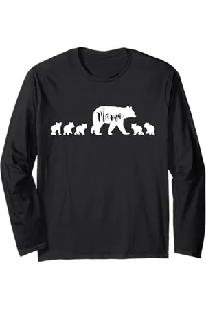 All in the Bear Family Mama Bär mit 5 fünf Jungen Mama Mutter lustiges Geschenk Langarmshirt
