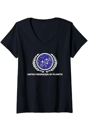 Star Trek United Federation Logo T-Shirt mit V-Ausschnitt