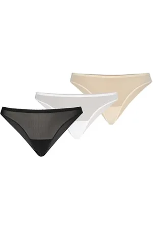 Teyli Brasilianisch Slips Damen 3er Pack mit Netz - Damen Unterwäsche - Brasilianisch Geschnittene Slip Frauen – Elegantes Design Mehrfachpackung XL