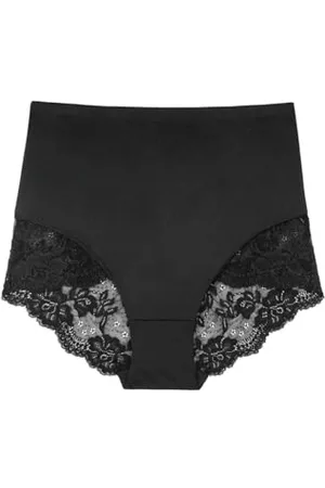 Dorina Damen Slip, Mid-Waist, Bauchkontrolle, Hoher Taillenslip, Florale Spitzenverzierung, Mittlerer Halt, Brigitte, , XS