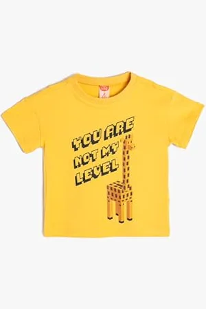 Koton Boys Crew Neck Short Sleeve Dinosaur Printed T-Shirt