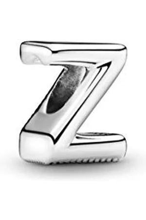 PANDORA Moments Buchstabe Z - wendbares Alphabet-Charm aus Sterling- mit geprägten Herzen und Perlen an der Rückseite, kompatibel mit Armbändern aus der Moments Kollektion