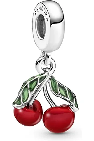 PANDORA Moments Asymmetrische Kirsche Charm-Anhänger aus Sterling-Silber, Kompatibel Moments Armbänder, 791583C01