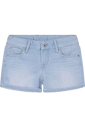 Pepe Jeans Mädchen Klassische Shorts Foxtail, Blau (Denim-pe0), 18 Jahre