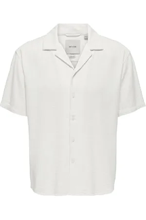 Only & Sons Herren ONSLATHAM RLXSS Resort Linen STRUC SHI Kurzarmhemd, , M