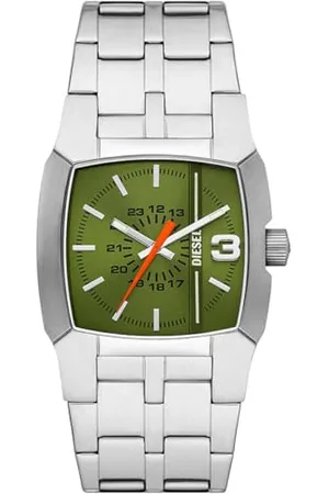 Diesel Herrenuhr Cliffhanger, Dreizeigeruhrwerk, 36mm Silbernes Edelstahlgehäuse mit Edelstahlarmband, DZ2150