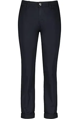 Taifun Damen Chino TS aus Baumwoll-Stretch Hose Freizeit verkürzt Chino unifarben 7/8 Länge 34