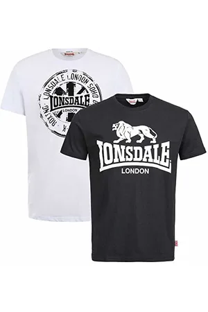 Lonsdale London Herren T-Shirt Normale Passform Doppelpack DILDAWN, Black/White XXXL, 113670