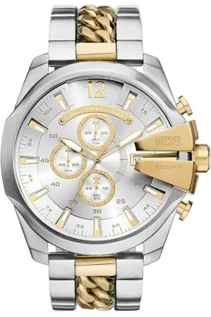 Diesel Herren Analog Quarz Uhr mit Edelstahl Armband DZ4672
