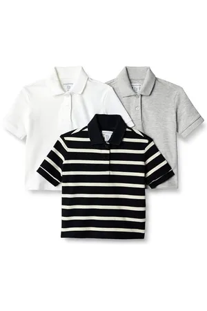 Amazon Baby Mädchen Poloshirt aus Baumwoll-Stretch, 3er-Pack, , 3-6 Monate