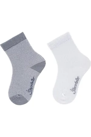 Sterntaler Socken Doppelpack - Unisex Baby und Kindersocken - hautsympathisches Modal (Viskose aus Buchenholz) - atmungsaktive Sportsocken - uni und geringelt - 2er Pack Strümpfe - , Größe 22