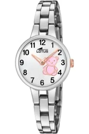 Lotus Kinder Armbanduhr Edelstahl mit Bärchen 25mm