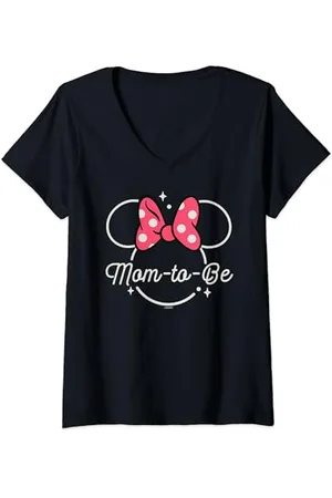Disney Minnie Mouse Mom-to-Be Head Icon Magic Mother’s Day T-Shirt mit V-Ausschnitt