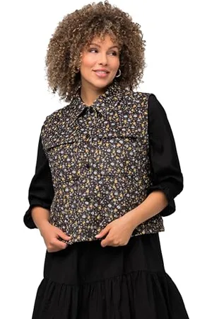 Ulla Popken Damen Mit Blümchen Westen, , 58-60 EU