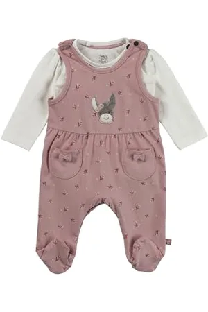 Sterntaler Strampler Set Blümchen - Baby Strampler aus Jersey mit Esel Emmi Girl Applikation - mit Langarmbody - Drucknöpfe im Schritt - bequemer Mädchen Zweiteiler ab Geburt - , Größe 44