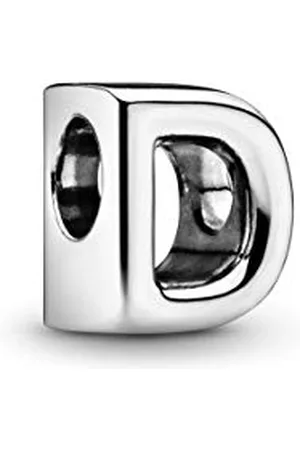 PANDORA Moments Buchstabe D - wendbares Alphabet-Charm aus Sterling- mit geprägten Herzen und Perlen an der Rückseite - kompatibel mit Armbändern Moments Kollektion
