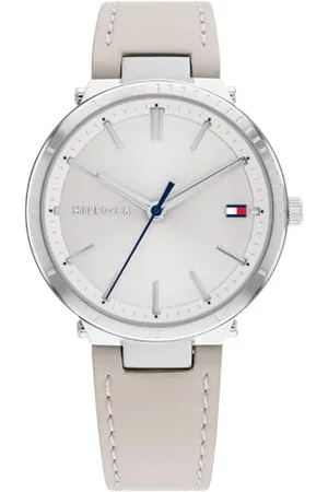 Tommy Hilfiger Analog Quarzuhr für Damen mit Graues Lederarmband - 1782410