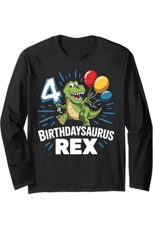 Graphic 365 Rex Geschenk zum 4. Geburtstag für Jungen Langarmshirt