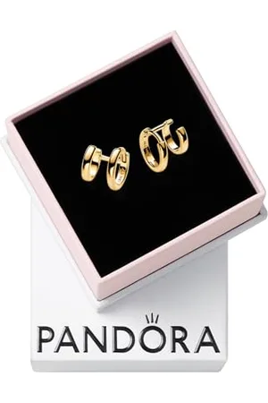 PANDORA Essence Organisch Geformter Offener Armreif aus Sterling Silber mit vergoldeter Metalllegierung, Größe: 16cm, 563310C00-1