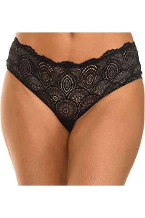Wonderbra Damen Slip aus verführerischer Allover-Spitze , Shorty Briefschwarz, M
