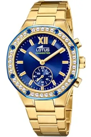 Lotus Damen Armbanduhr in der Farbe Gold mit Edelstahlarmband, Wasserdichtigkeit: 5bar, Gehäusedurchmesser: 38 mm, 18925/2