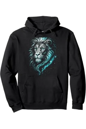 Nature Afrika Löwenkopf Augen Mähne Wildlife Großkatze Dschungel Pullover Hoodie