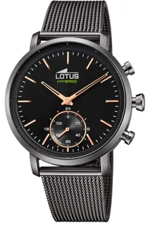 Lotus Herren Smartwatch Hybrid Connected Edelstahl Grau-Rosegold-Schwarz, Durchmesser: 42mm, Wasserdichtigkeit: 10 Bar, 18806/1