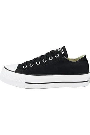 Converse 560250C schwarz Schwarze Flache Schuhe Frau Turnschuhe Schnürsenkel Stoff 37
