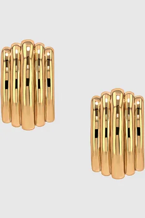 ANINE BING Chunky Ribbed Earrings in Gold