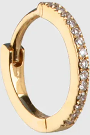 ANINE BING Small Diamond Hoop in 14k Gold