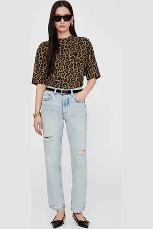 ANINE BING Avi Tee in And Brown Leopard